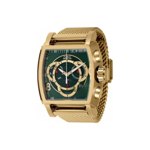 INVICTA Мужские часы Кварцевый механизм Ремешок из нержавеющей стали 48 мм Зеленый циферблат
