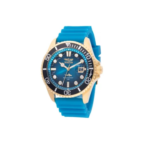 INVICTA Мужские часы Кварцевый механизм Силиконовый ремешок 43 мм Синий циферблат