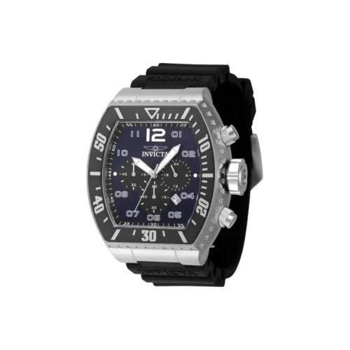 INVICTA Мужские часы Кварцевый механизм Силиконовый ремешок 51 мм Черный циферблат