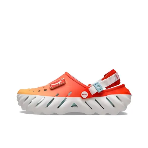 Crocs Echo Сабо Оранжево-белый Унисекс