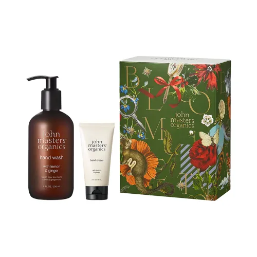 John Masters Organics Рождество Ограниченный Лимон Имбирный Наборы дезинфицирующего средства для рук Hydrating 236 мл + 60 мл + Коробка
