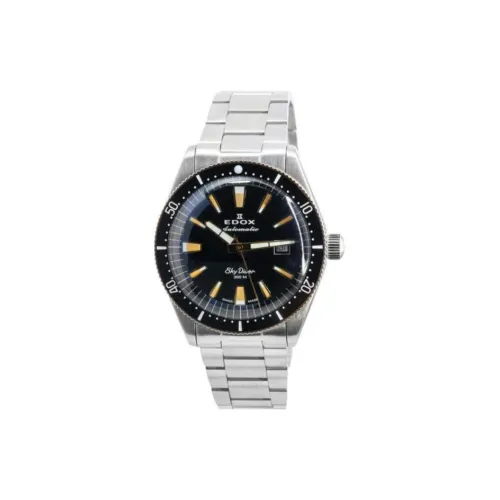 EDOX Автоматический Механический Механизм Мужские Часы 42 мм Черный