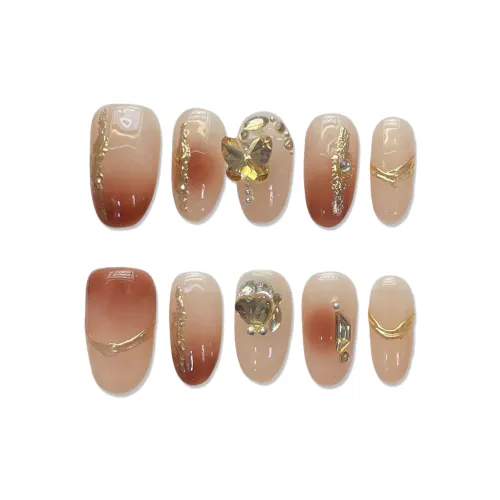 XIAMEIYU Стиль Майярд Ручной Осветляющий Magic Mirror Розовый False Nail Овал