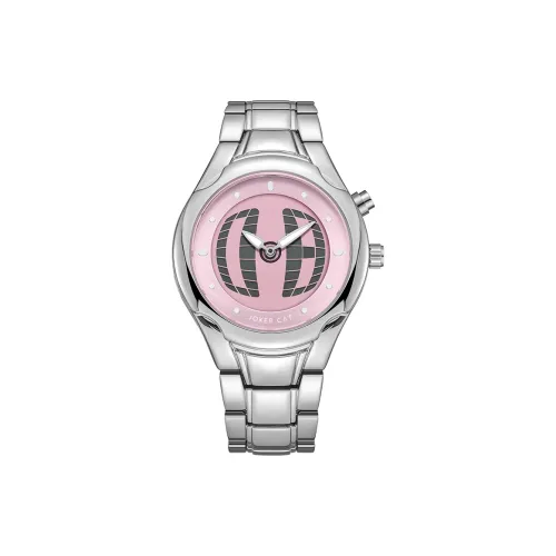 JOKER CAT Millennium Vintage Кварцевый механизм Металлический ремешок Часы Унисекс Розовый циферблат часов