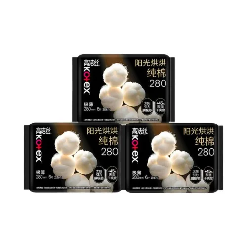 Котекс Sunshine Сушка 100% хлопок Гигиенические прокладки Мягкий Wa Дружественный к коже 280мм*6 шт Сумка*3