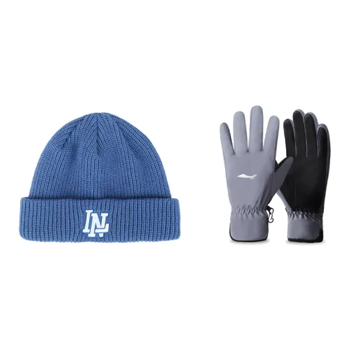 Шапка-бини с акриловым подкладом унисекс синий черный