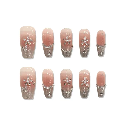 XIAMEIYU Ручной Осветляющий Румяна Смешанный Роскошный Nail Art 25 мм с Королевским Акцентом и Штучные Ногти Средний ЛЕГКИЙ