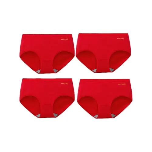 H YXIANG Нижнее белье Женское 4 штуки Китайский красный