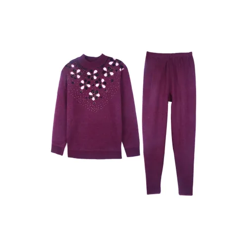 Cotton Gene Thermal Set Women's Purple