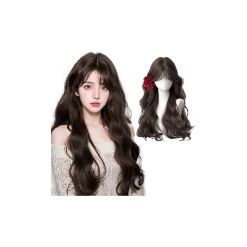 YUNQING Французский Рябь Узор Парики Естественный Мокко 55 см