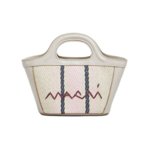 MARNI TROPICALIA Джутовая сумка на одно плечо микро женская шелковая белая цвет макарон