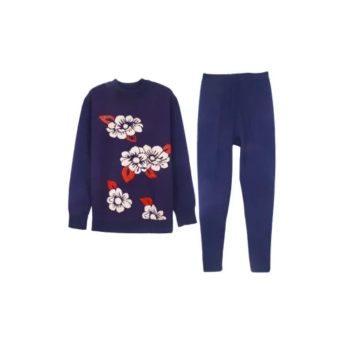 Cotton Gene Thermal Set Women's Sapphire Blue