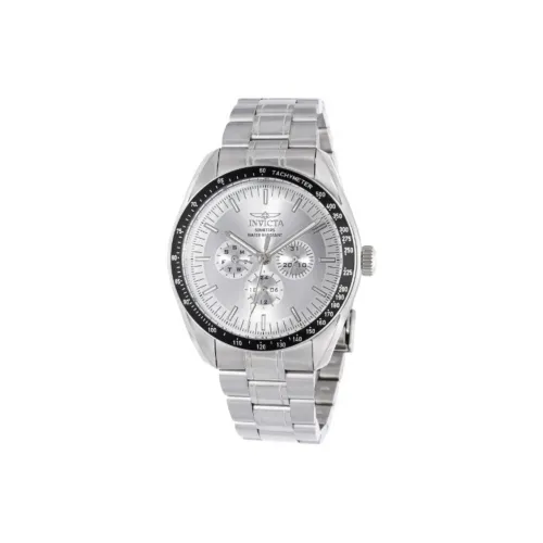 INVICTA Мужские часы Кварцевый механизм Ремешок из нержавеющей стали 44 мм Серебристый циферблат