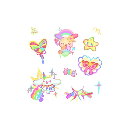 QINGSHANQIHAI Розовый Глазурь Детский Сцена Безводный Граффити Татуировка Наклейка