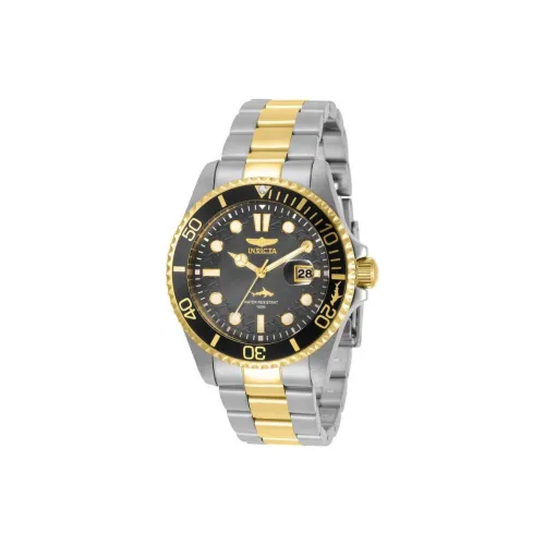 INVICTA Мужские часы Кварцевый механизм Ремешок из нержавеющей стали 43 мм Черный циферблат