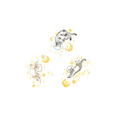 QINGSHANQIHAI Кошки В Галактическом Безводном Граффити Тату Стикер