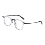 Прозрачная серая оправа с черными линзами