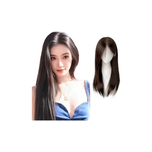 MUYAN Длинный Прямой Волосы Перука Набор для Женщин Естественный Мокко