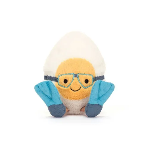 JELLYCAT Fun Food Collection Submerged Вареное яйцо Куклы Плюшевая кукла 14 см Длина тела