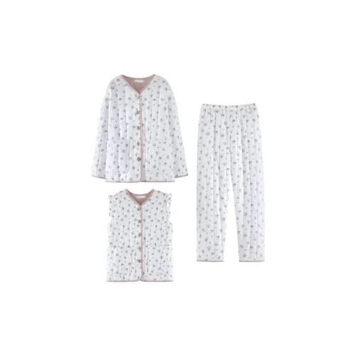 ZumashL Luxury Designer Series Пижамный комплект Женские Цветочный Фиолетовый Ласточкин хвост Трава