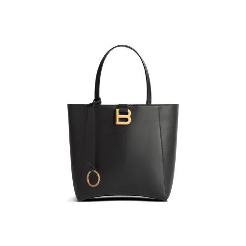 Balenciaga HOURGLASS Телячья кожа Тоут Сумка Сумка для покупок Сумка на плечо Сумка Маленькая Женская Черная