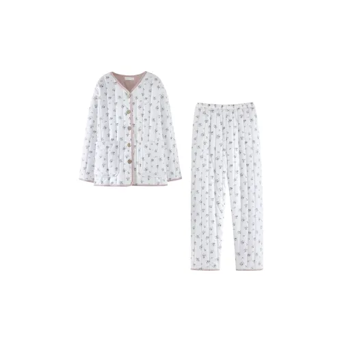 ZumashL Luxury Designer Series Пижамный комплект Женские Цветочный Фиолетовый Ласточкин хвост Трава