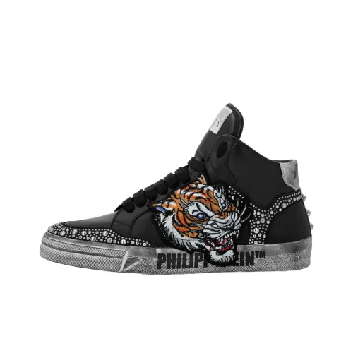 PHILIPP PLEIN Hi Топ Скейтборд Кроссовки Высокие Черные Унисекс