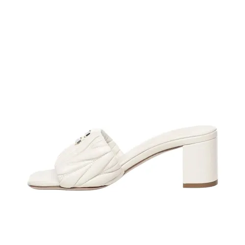 MIU MIU Matelassé Rubber Slide Тапочки 6 см Женские Белые