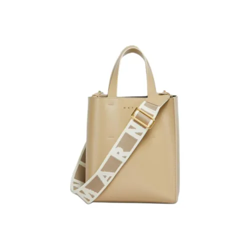 MARNI Museo Телячья кожа Одно плечо Сумка Мини Женская Бежевая