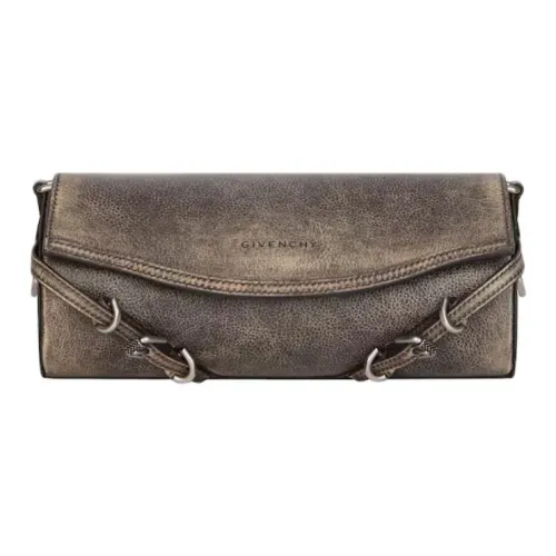 GIVENCHY Voyou Телячья кожа Цилиндрическая сумка Сумка через плечо Мужская Черная и Грязно-коричневая