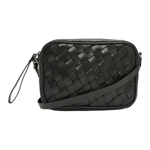 CALVIN KLEIN Кожа Плечевая Сумка Средняя Женская Черная