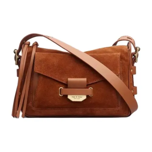 RAG BONE Сумка через плечо из телячьей замши маленькая женская коричневая