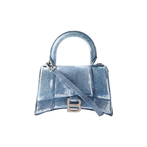 Balenciaga HOURGLASS Denim Bag Extra Small Женская Джинсовая Синий