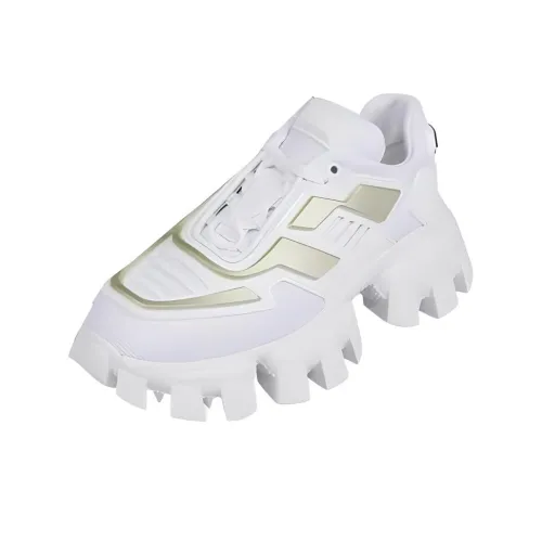 PRADA Низкие кеды с толстой подошвой Женские Белые