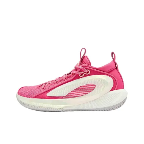 QIAODAN Устойчивый к истиранию Bottom Resistant MID Топ Баскетбольные кроссовки Мужской Розово-бежевый