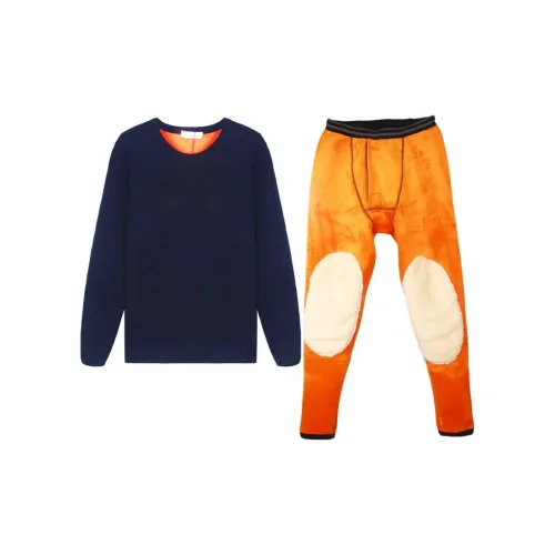 Cotton Gene Thermal Set Men's Dark Blue