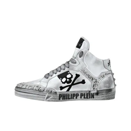 PHILIPP PLEIN Hi Топ Высокие Кроссовки для скейтбординга Унисекс Белый