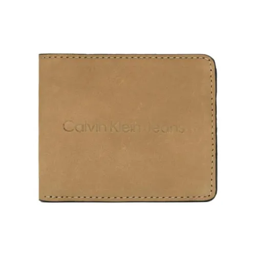 CALVIN KLEIN Кожа Кошелек Мужской Светлый хаки