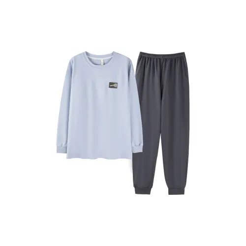 XIAFENYAN Пижамный комплект Мужской Синий Черный