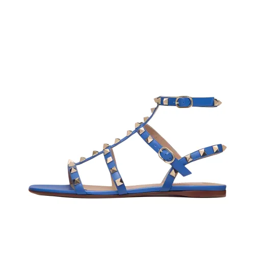 Сандалии Valentino Rockstud в римском стиле женские синие