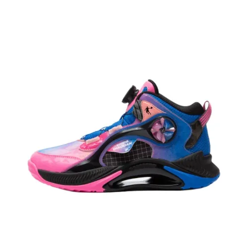 QIAODAN Slip-resistant Waterproof And Breathable Высокие Детские Баскетбольные Кроссовки Aurora Pink