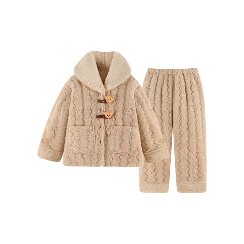 LEZIYUN Пижамный комплект женский коричневый