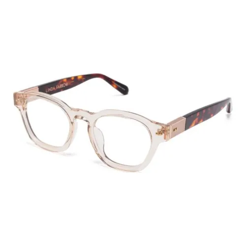 Linda Farrow Ацетат Круглые Оправы для Очков Женские Миндально-Бежевые