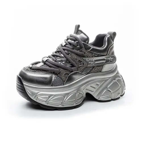 The Mystery Of Glamour визуально увеличивает рост Низкий топ Толстая подошва Кроссовки Женские