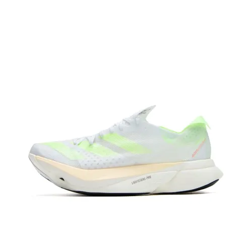 Adidas Adizero Adios Pro 3 Rebound Low Top Carbon Plate Marathon Long-Distance Running Shoes Unisex White Neon Green