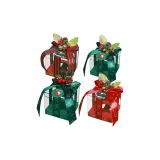 Светящаяся рождественская сосновая шишка, высокопрозрачная, яблоко, коробка, 4 шт (2 красных, 2 зеленых)