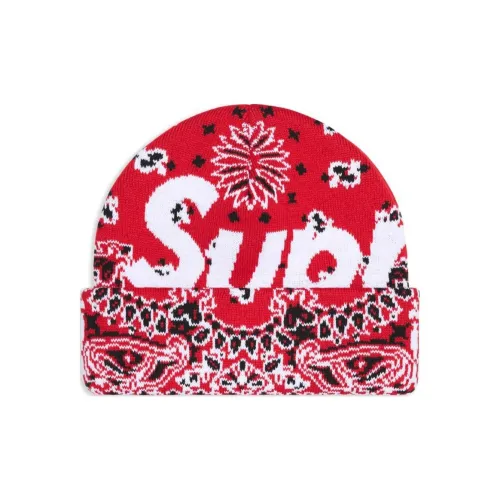 Supreme Ткань Шапки-бини Мужской Красный