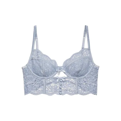 Victoria's Secret FOR LOVE LEMONS Creamsicle Кружевной Бюстгальтер с Клетчаткой и Стразами B Бюстгальтер Женский Синий