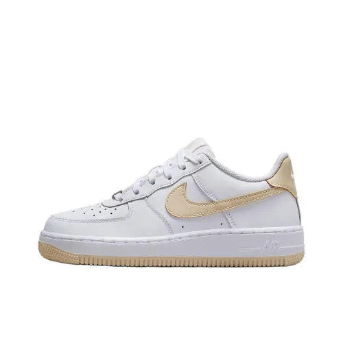 Nike Air Force 1 Slip Resistant Abrasion Resistant Низкий Топ Детские Скейтбординги Белый Подростки