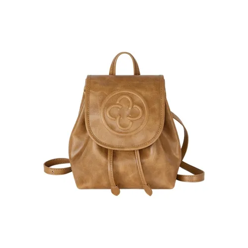 CASSILE Рюкзак из коровьей кожи маленький женский янтарный